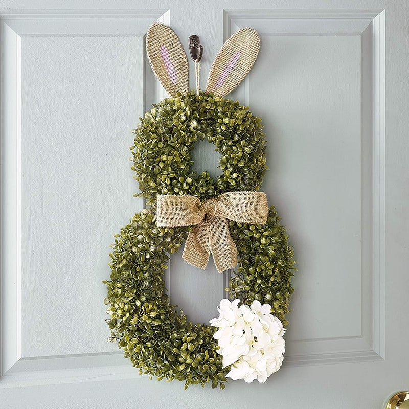 The Lakeside Collection Cottontail Easter Bunny Wreath - Spring Season Front Door Decoration - Image 2
